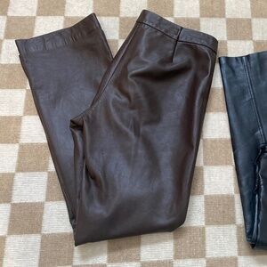 Vintage Chocolate Brown 100% leather Pants